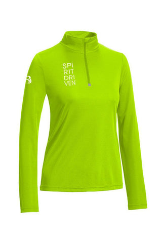SD Strong Women's Qtr Zip Pullover Lime